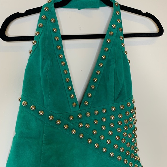 Nomi Mini Dress In Green - Picture 8 of 8